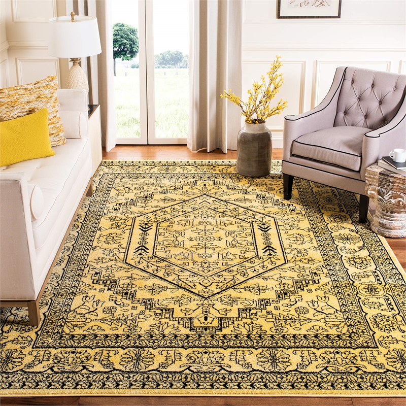 Safavieh Adirondack 4' X 4' Square Rug in Gold and Black