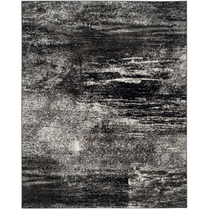 Safavieh Adirondack 8' X 8' Round Rug in Silver and Black