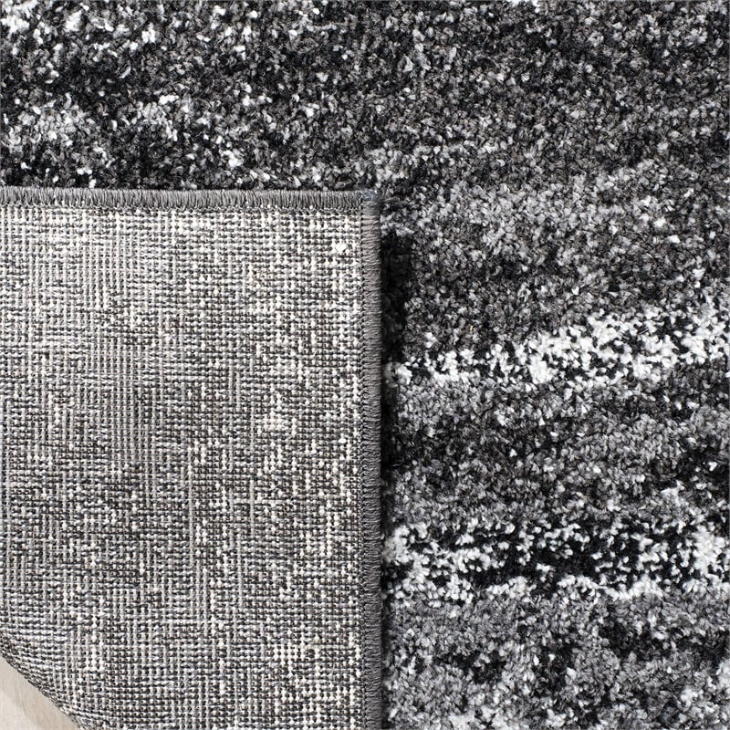 safavieh adirondack 8' x 8' square rug in silver and black