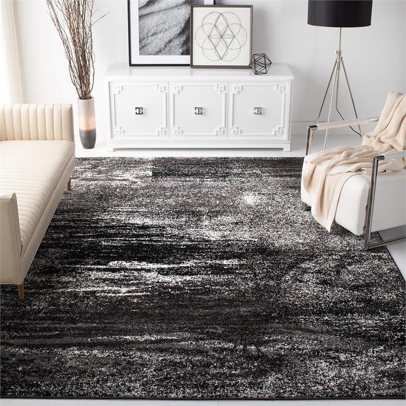 Safavieh Adirondack 8' X 8' Square Rug in Silver and Black