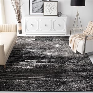 safavieh adirondack 8' x 8' square rug in silver and black