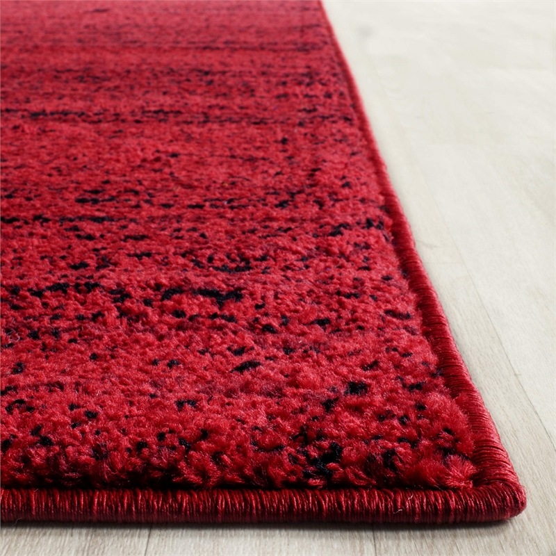 Safavieh Adirondack 4' X 4' Square Rug in Red and Black