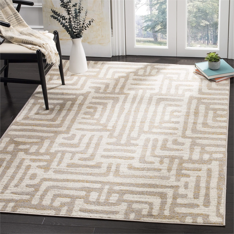 Safavieh Amsterdam 3' X 5' Rug in Ivory and Mauve