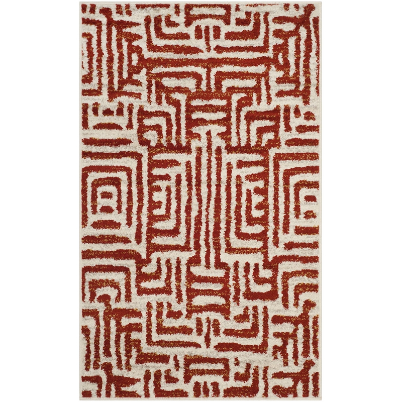 Safavieh Amsterdam 3' X 5' Rug in Ivory and Terracotta