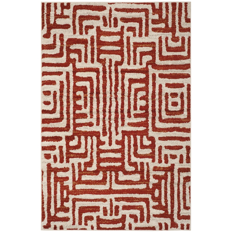 Safavieh Amsterdam 4' X 6' Rug in Ivory and Terracotta