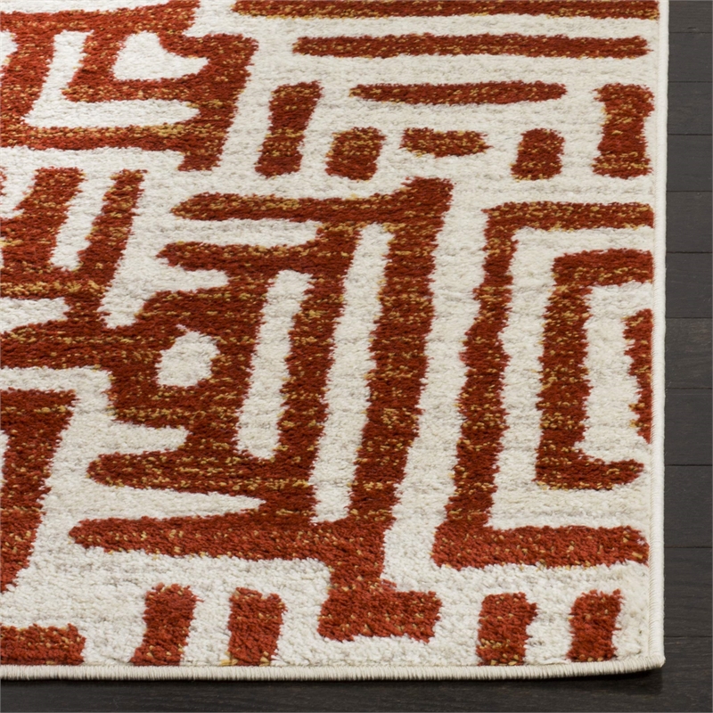 Safavieh Amsterdam 4' X 6' Rug in Ivory and Terracotta