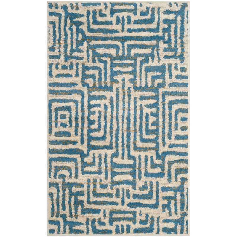 Safavieh Amsterdam 3' X 5' Rug in Ivory and Light Blue