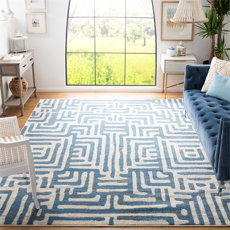 Safavieh Amsterdam 8' X 10' Rug in Ivory and Light Blue
