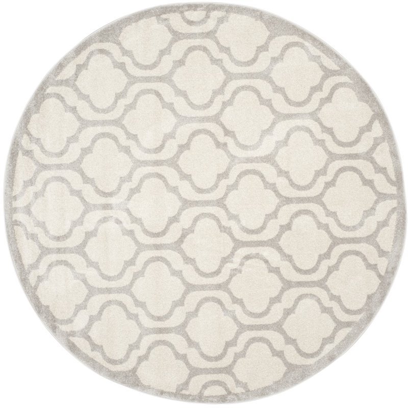 Safavieh Amherst 7' X 7' Round Rug in Ivory and Light Gray