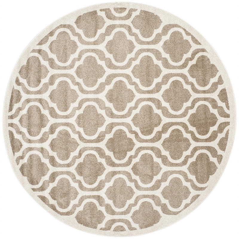 Safavieh Amherst 7' X 7' Round Rug in Wheat and Beige