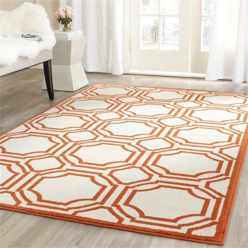 Safavieh Amherst 5' X 5' Square Rug in Ivory and Orange