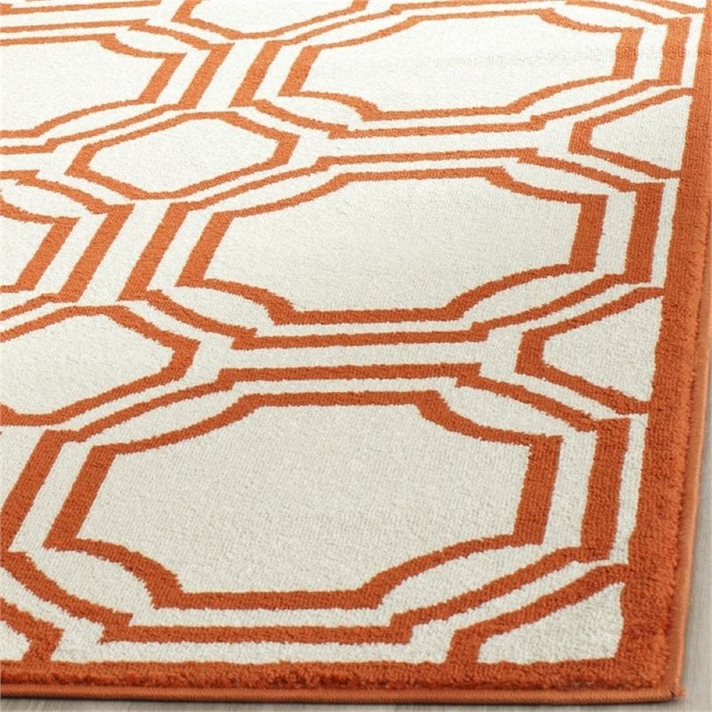 Safavieh Amherst 5' X 5' Square Rug in Ivory and Orange