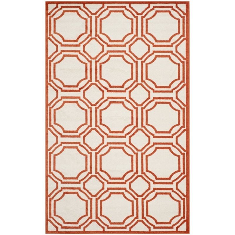 Safavieh Amherst 5' X 5' Square Rug in Ivory and Orange