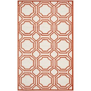 Safavieh Amherst 5' X 5' Square Rug in Ivory and Orange