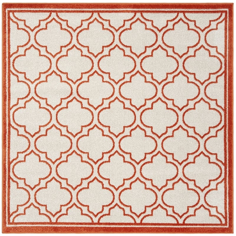 Safavieh Amherst 5' X 5' Square Rug in Ivory and Orange