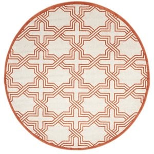 Safavieh Amherst 7' X 7' Round Rug in Ivory and Orange