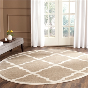 Safavieh Amherst 5' X 5' Round Rug in Wheat and Beige
