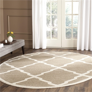 Safavieh Amherst 9' X 9' Round Rug in Wheat and Beige