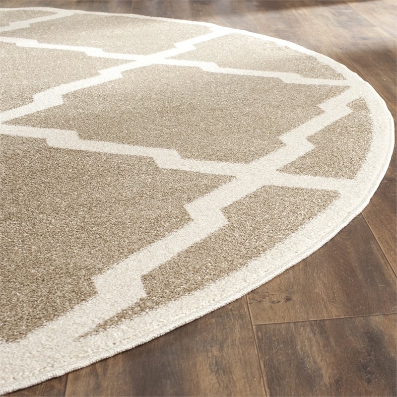 Safavieh Amherst 9' X 9' Round Rug in Wheat and Beige