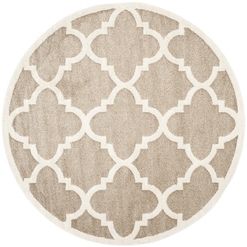 Safavieh Amherst 5' X 5' Round Rug in Wheat and Beige