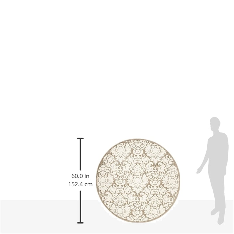 Safavieh Amherst 5' X 5' Round Rug in Wheat and Beige