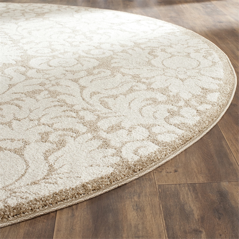 Safavieh Amherst 9' X 9' Round Rug in Wheat and Beige