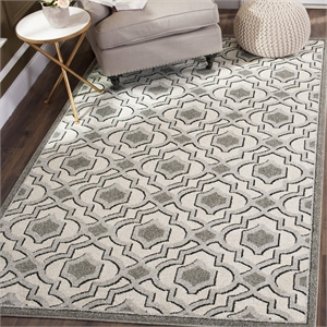 Safavieh Amherst 5' X 8' Polypropylene Power Loomed Rug in Ivory and Gray