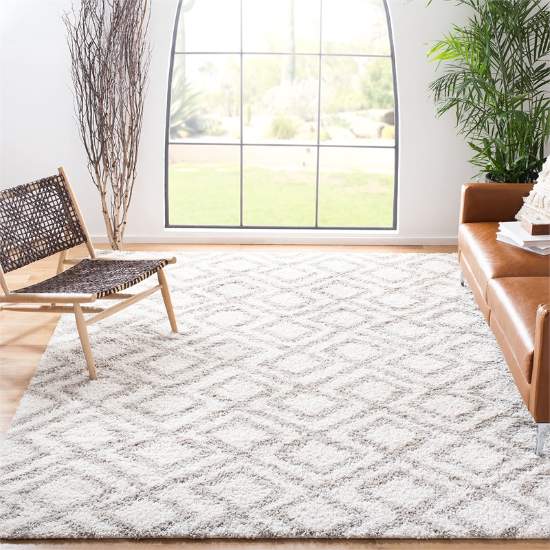 Safavieh Arizona Shag 8' X 10' Rug in Ivory and Beige