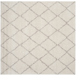 Safavieh Arizona Shag 6' 7&quot X 6' 7&quot Square Rug in Ivory and Beige