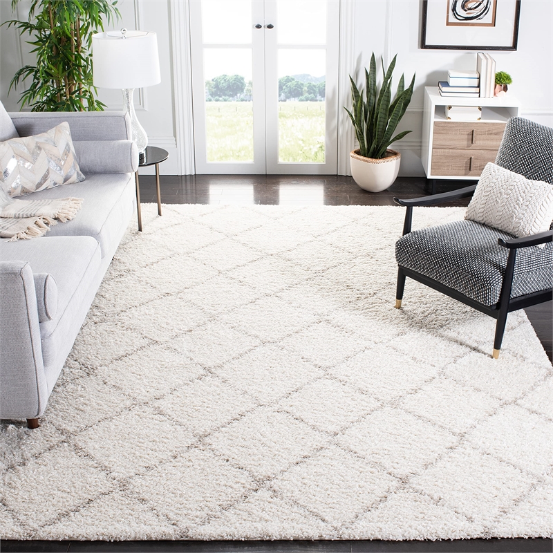 Safavieh Arizona Shag 9' X 12' Rug in Ivory and Beige