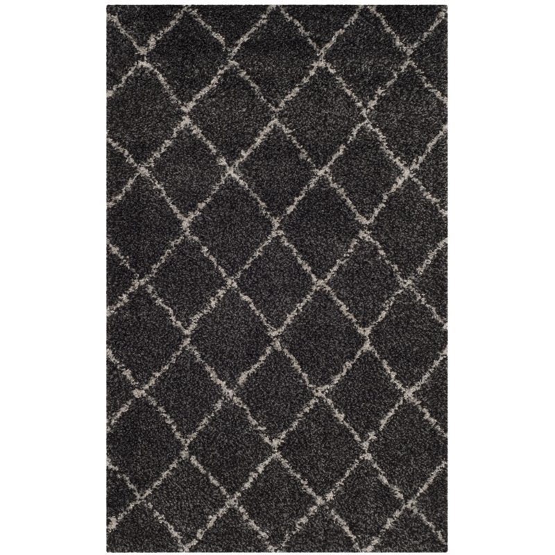 Safavieh Arizona Shag 3' X 5' Rug in Anthracite and Beige