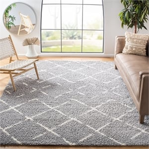 Safavieh Arizona Shag 6' 7&quot X 6' 7&quot Square Rug in Gray and Ivory