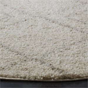 Safavieh Arizona Shag 6' 7&quot X 6' 7&quot Square Rug in Ivory and Beige
