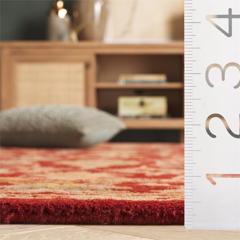 Safavieh Antiquity 12' X 15' Hand Tufted Wool Pile Rug in Red and Red