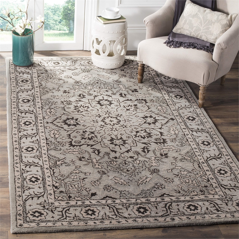Safavieh Antiquity 8' X 10' Hand Tufted Wool Rug in Gray and Beige