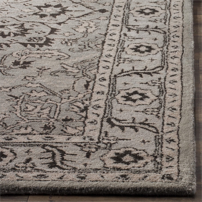 Safavieh Antiquity 8' X 10' Hand Tufted Wool Rug in Gray and Beige