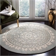 Safavieh Bella 5' X 5' Round Hand Tufted Wool Rug in Gray and Ivory