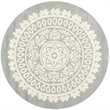 Safavieh Bella 5' X 5' Round Hand Tufted Wool Rug in Gray and Ivory