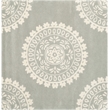 Safavieh Bella 7' X 7' Square Hand Tufted Wool Rug in Gray and Ivory