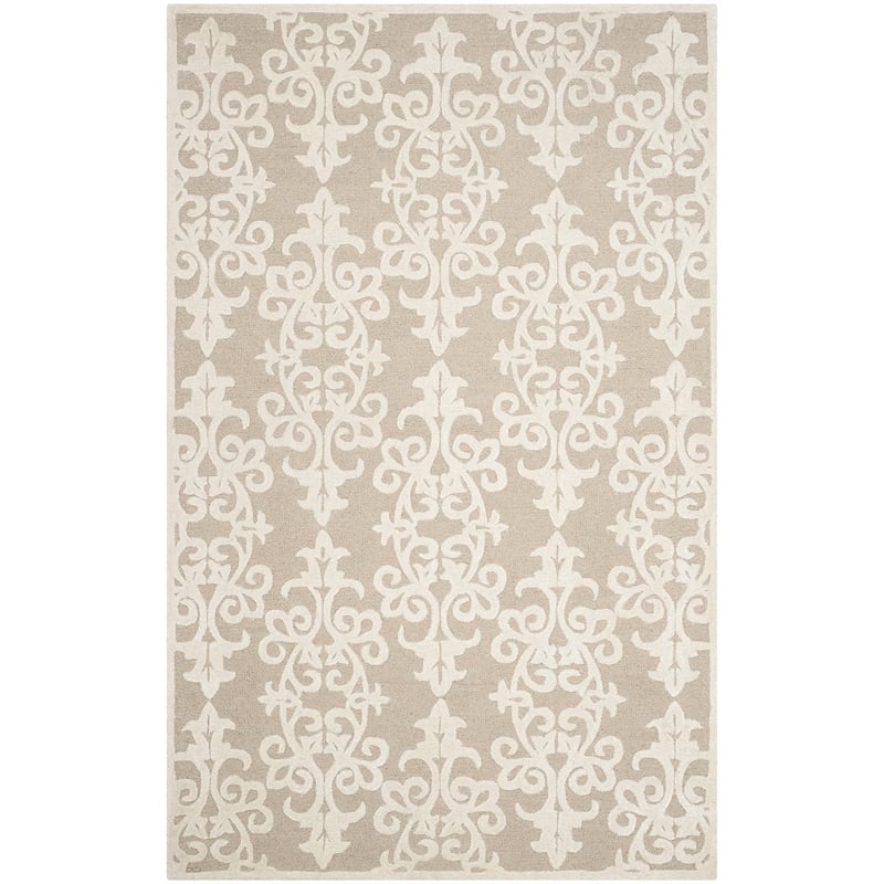 Safavieh Bella 5' X 8' Hand Tufted Wool Pile Rug in Sand and Ivory