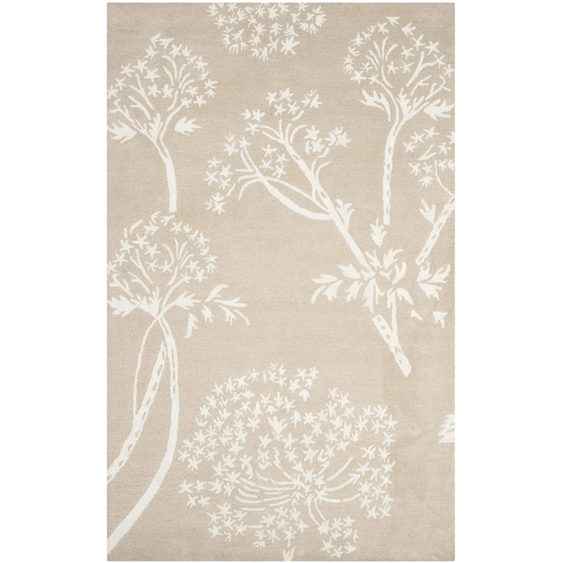 Safavieh Bella 5' X 8' Hand Tufted Wool Pile Rug in Sand and Ivory