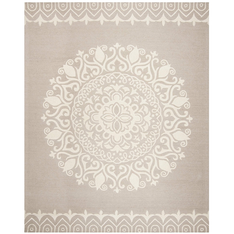 Safavieh Bella 8' X 10' Hand Tufted Wool Pile Rug in Beige and Ivory