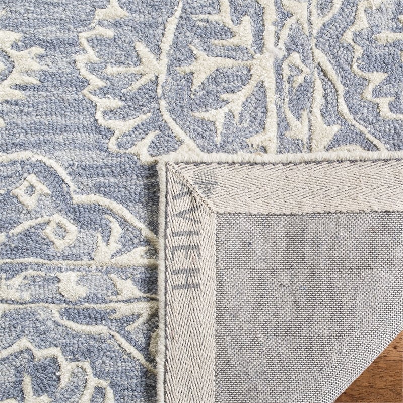 Safavieh Bella 8' X 10' Hand Tufted Wool Pile Rug in Blue and Ivory