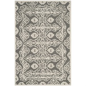 Safavieh Bella 8' X 10' Hand Tufted Wool Rug in Dark Gray and Ivory