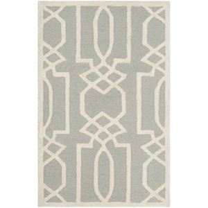 Safavieh Bella 2' 6&quot X 4' Hand Tufted Wool Pile Rug in Gray and Ivory