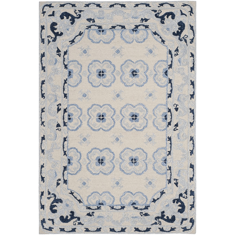 Safavieh Bella 4' X 6' Hand Tufted Rug in Ivory and Blue