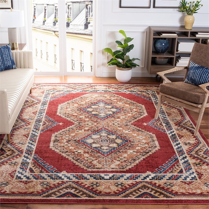 Safavieh Bijar 3' X 5' Rug in Red and Rust