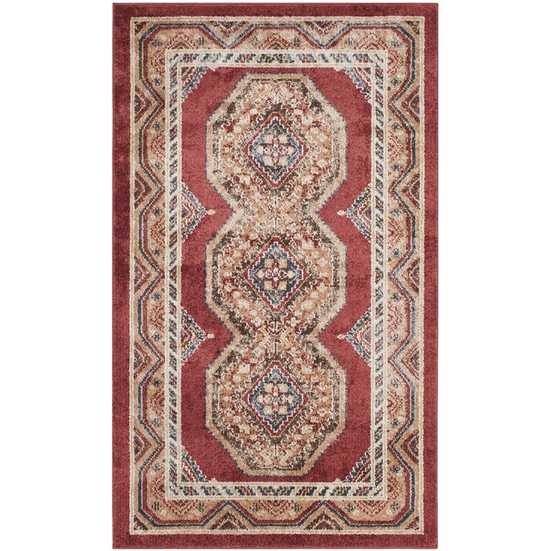 Safavieh Bijar 3' X 5' Rug in Red and Rust