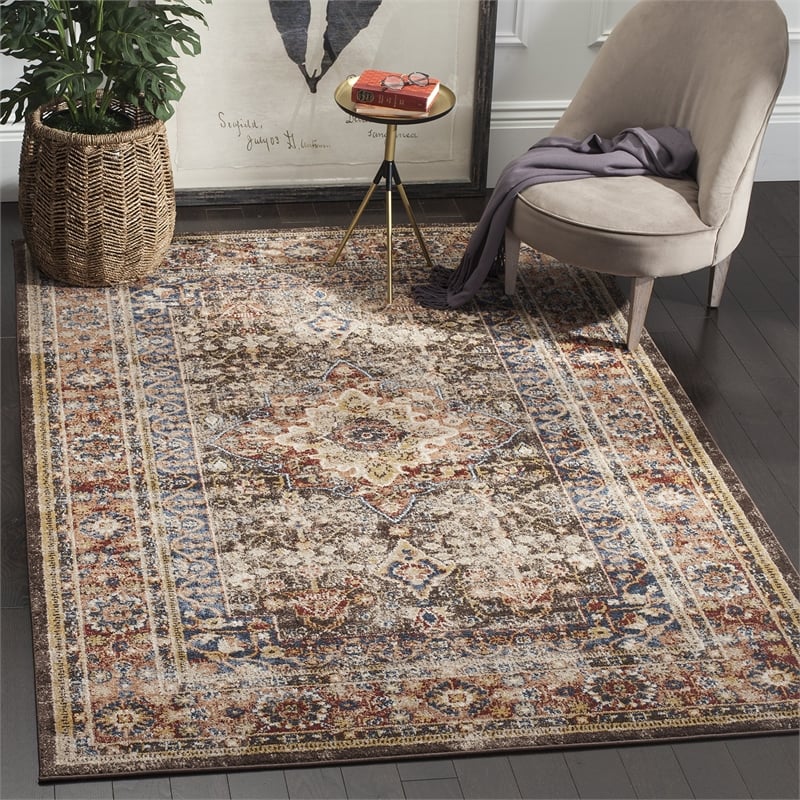 Safavieh Bijar 4' X 6' Rug in Brown and Rust