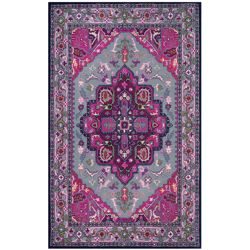 Safavieh Bellagio 6' X 9' Hand Tufted Rug in Gray and Pink